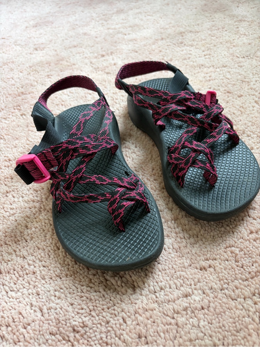 Women’s Chaco Sandals - Black with Pink Straps